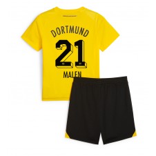 Borussia Dortmund Donyell Malen #21 Hemmaställ Barn 2023-24 Korta ärmar (+ Korta byxor)